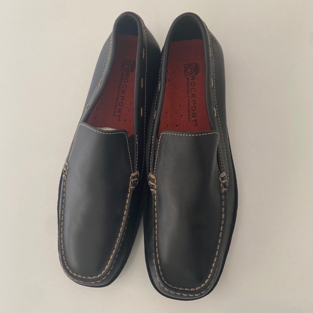 Rockport washable leather loafer black mens 10 NEW